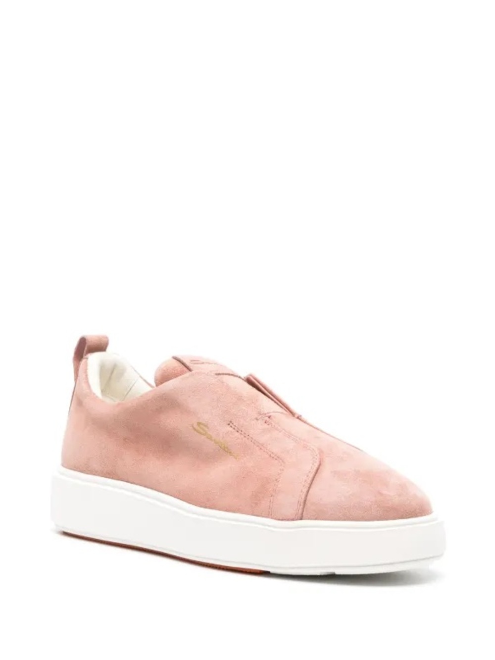 Santoni Women’s Pink Suede Slip-On Sneaker